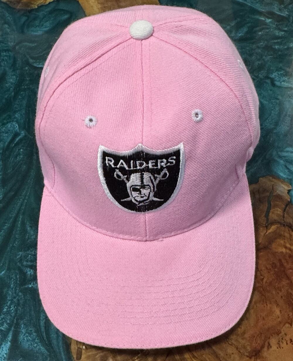 OAKLAND RAIDERS PINK BEACH SKATE ADJUSTABLE HAT CAP DEADSTOCK VINTAGE U3